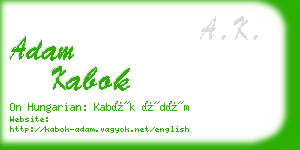 adam kabok business card